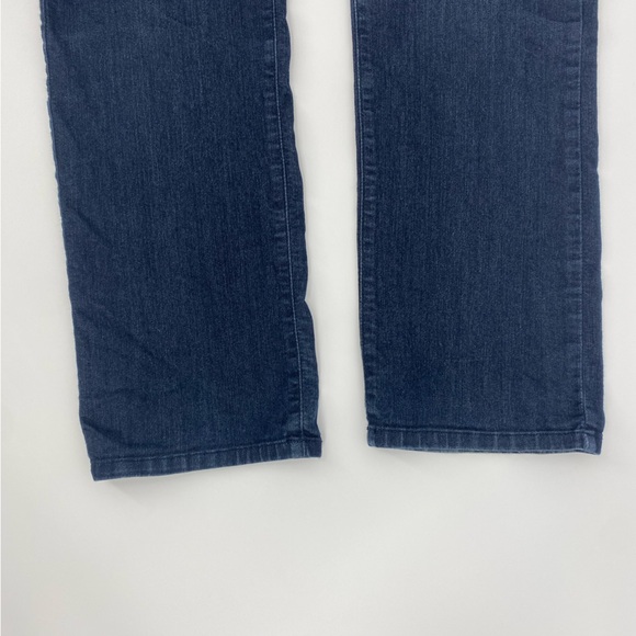 NYDJ Not Your Daughter Jeans Straight Leg Bedazzled Back Pockets Dark Blue Wash - Picture 5 of 14